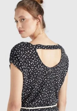 Khujo DOREEN - Długa Sukienka - Schwarz-weiß Gemustert -Khujo 26b90064802b42cdbd42da754e81b61e