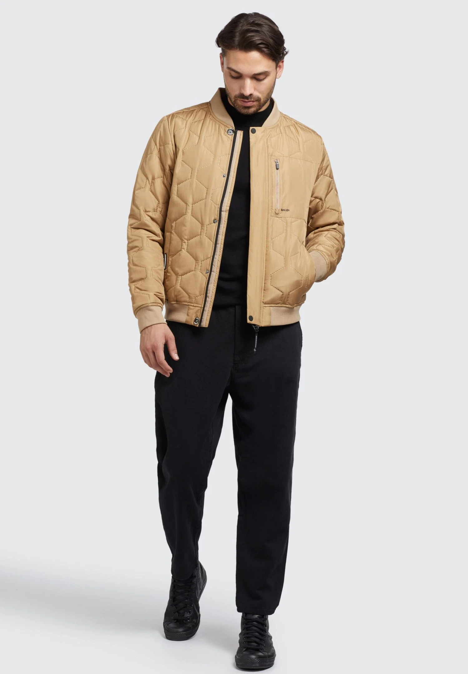 Khujo CARLSON - Kurtka Przejściowa - Beige 2 Khujo CARLSON - Kurtka Przejściowa - Beige - obrazek 2