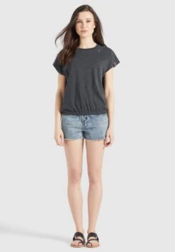 Khujo MARIKA - T-shirt Z Nadrukiem - Dunkelgrau Meliert -Khujo 30713d4bcf58491fa09314d9f0263d7b