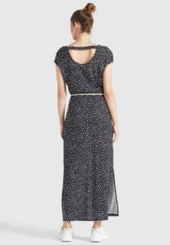 Khujo DOREEN - Długa Sukienka - Schwarz-weiß Gemustert -Khujo 6f4e77996a1d4ccfb76157b5ea20ee0b