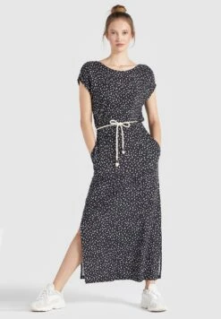 Khujo DOREEN - Długa Sukienka - Schwarz-weiß Gemustert -Khujo 8278fddd2fbd4122afc31a8fcb6bca3e