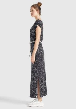 Khujo DOREEN - Długa Sukienka - Schwarz-weiß Gemustert -Khujo 857ff9a7833a4a99978b2fd7b5948fb3