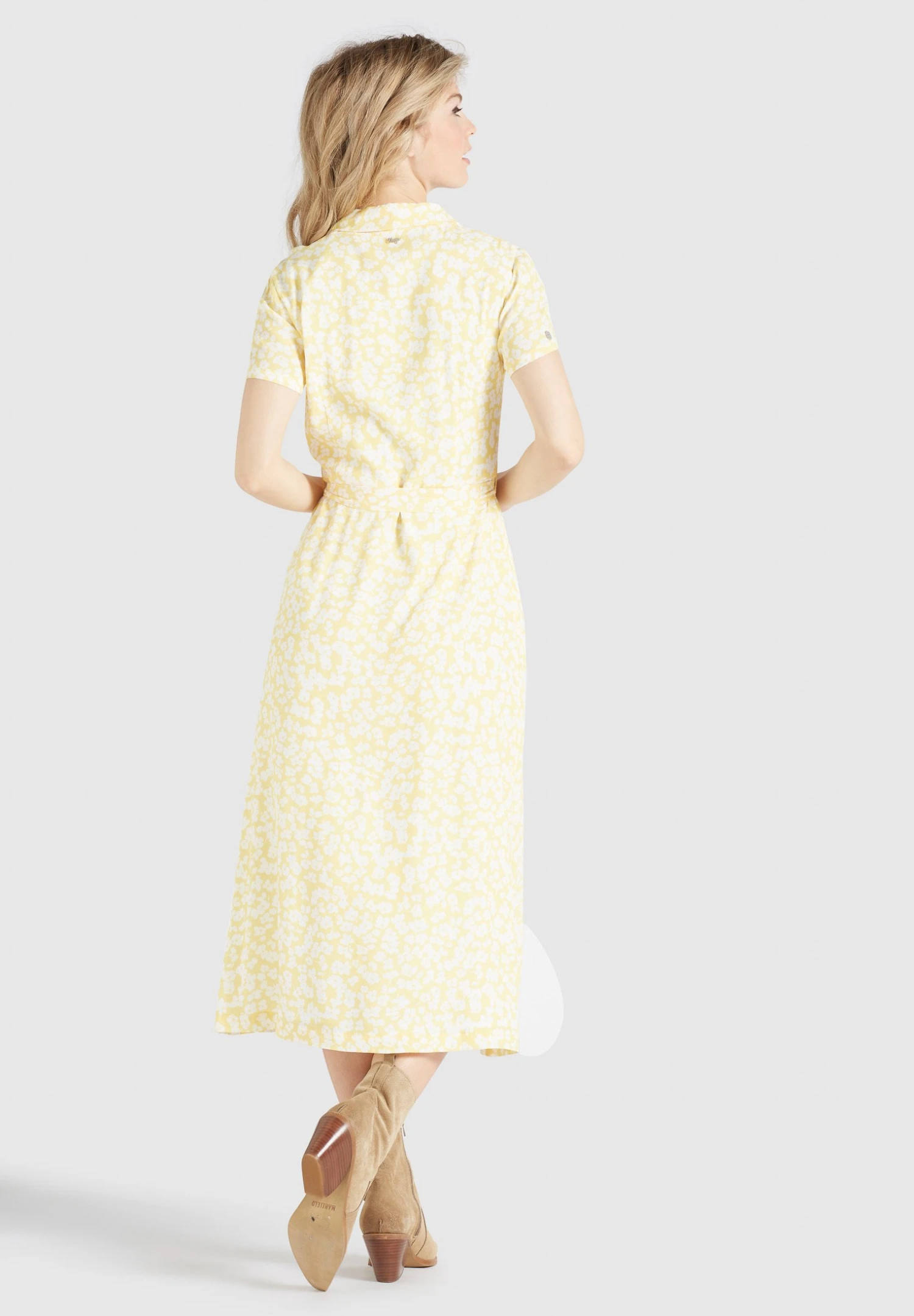 Khujo GOYA - Sukienka Koszulowa - Gelb-weiß Geblümt 3 Khujo GOYA - Sukienka Koszulowa - Gelb-weiß Geblümt - obrazek 3