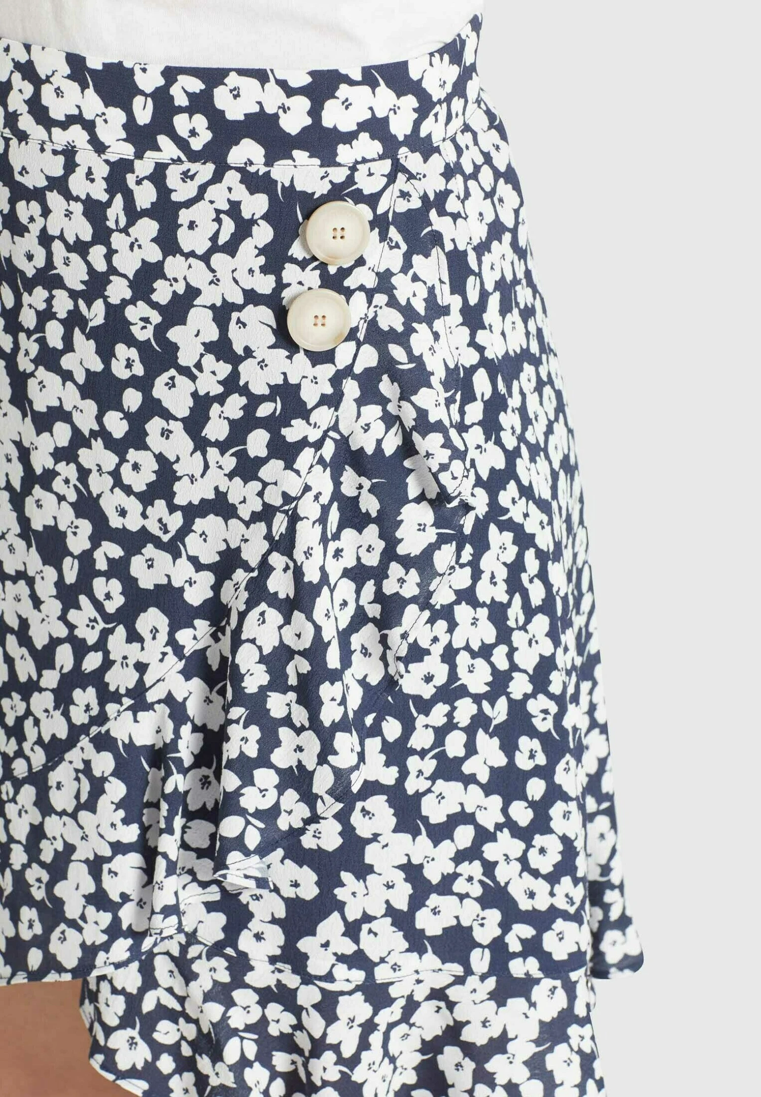 Khujo UNDINE - Spódnica Trapezowa - Dunkelblau-weiß Geblümt 4 Khujo UNDINE - Spódnica Trapezowa - Dunkelblau-weiß Geblümt - obrazek 4