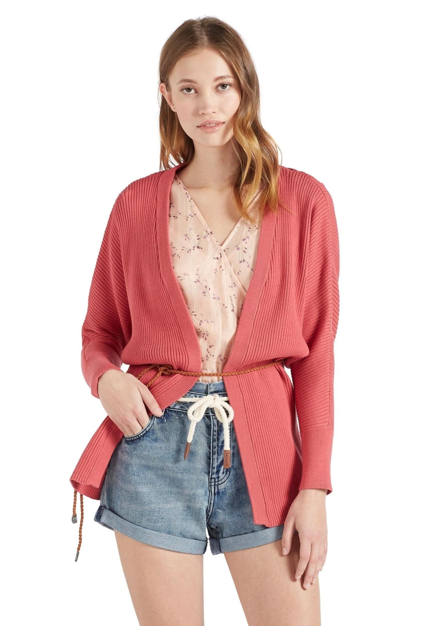 Khujo LADDY WITH BELT - Kardigan - Rosa 1 Khujo LADDY WITH BELT - Kardigan - Rosa