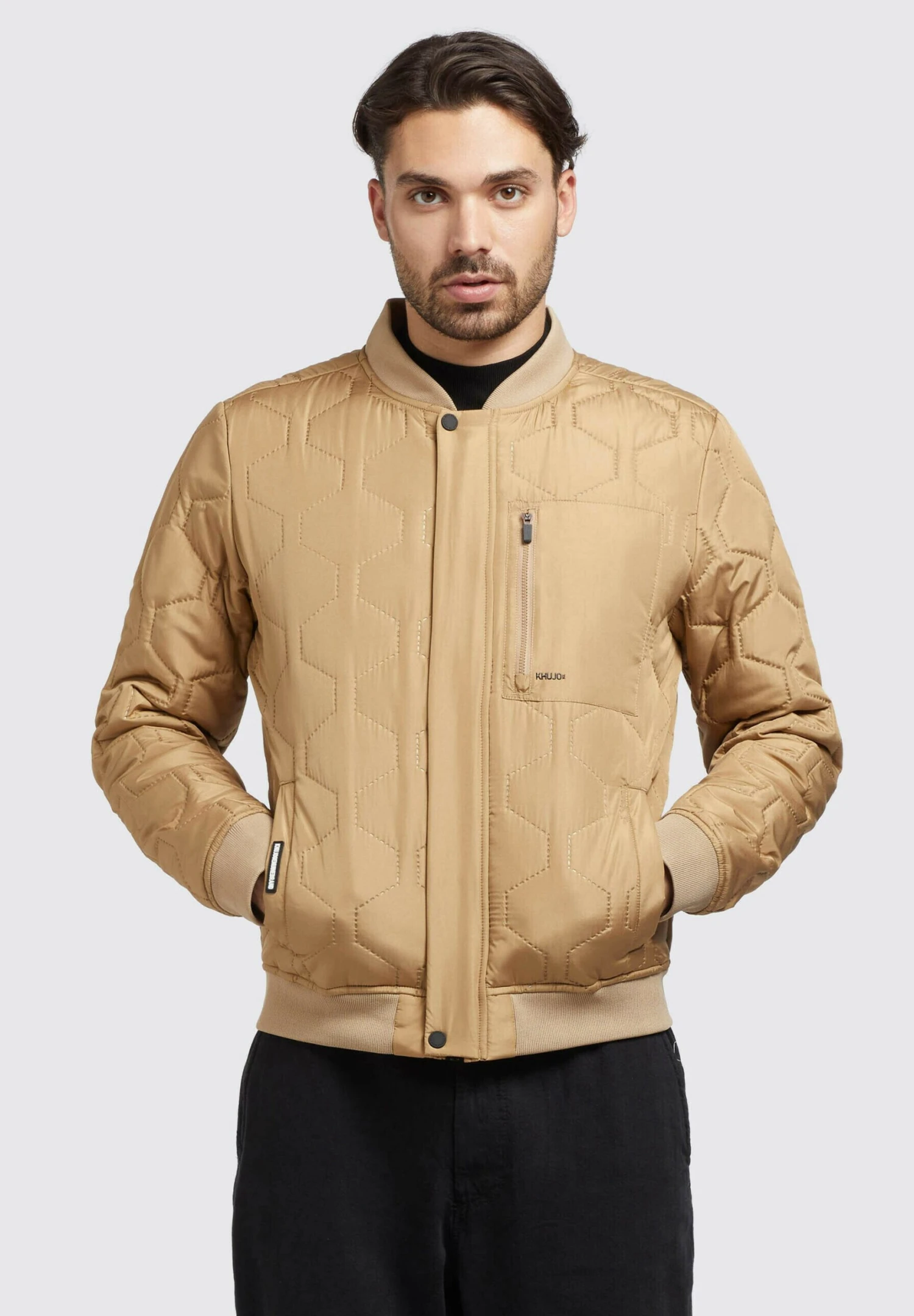 Khujo CARLSON - Kurtka Przejściowa - Beige 1 Khujo CARLSON - Kurtka Przejściowa - Beige