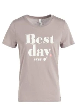 Khujo FRANCESCA BEST - T-shirt Z Nadrukiem - Graubraun -Khujo e0cdd235913446e99c2d1a97ec03f677