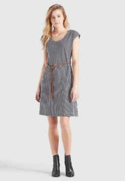 Khujo LEIFA - Sukienka Letnia - Dunkelblau-weiß Gestreift -Khujo fb1a0eb46bf8452b84f50535030081ef